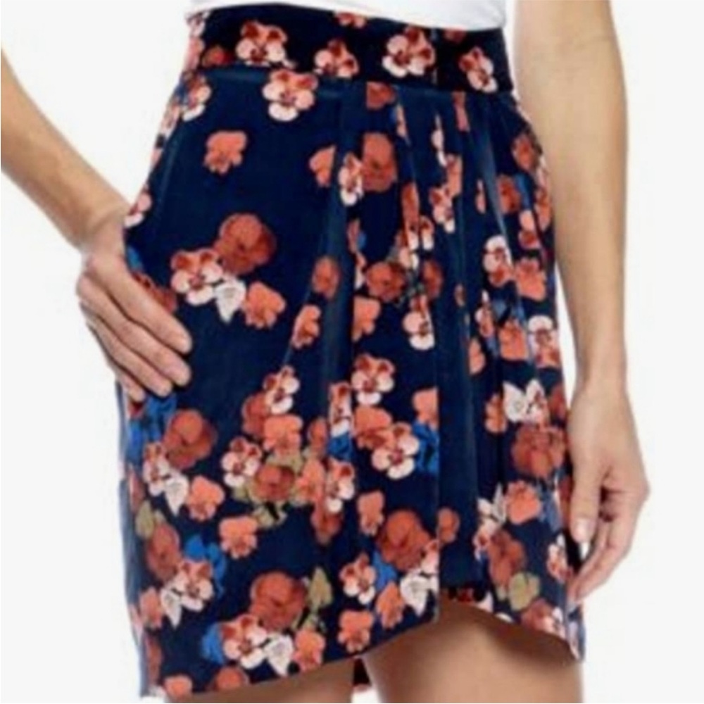 Y2K Jessica Simpson Mood Indigo Natalie Floral Wrap Mini Skirt Small